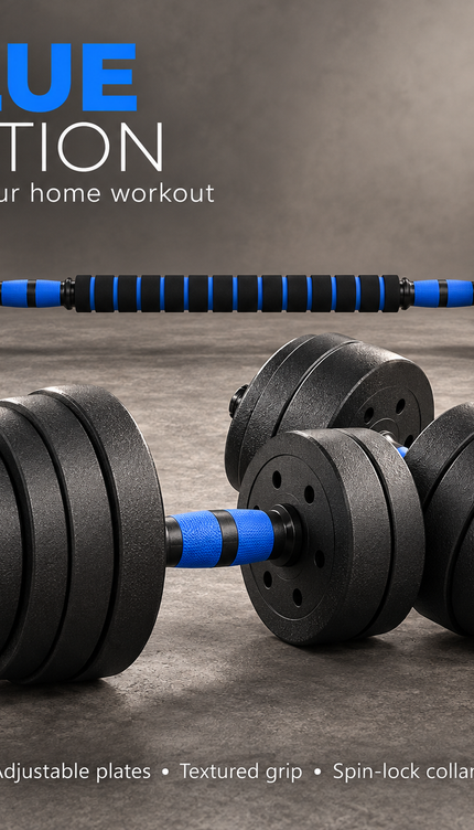 2-in-1 Adjustable Dumbbell & Barbell Weight Set 10–50kg