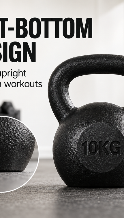10KG Kettlebell Weight Vinyl Coated Black Strength Training
