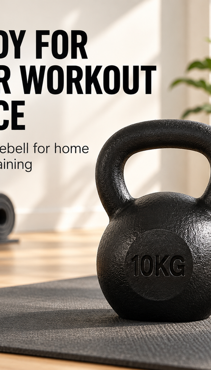 10KG Kettlebell Weight Vinyl Coated Black Strength Training