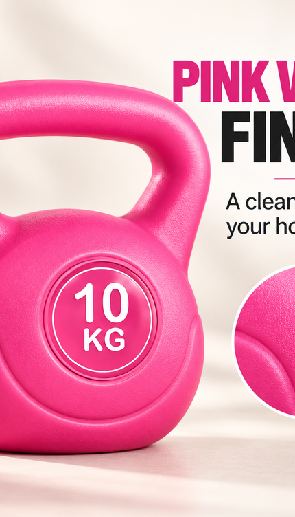 10KG Pink Vinyl Kettlebell for Home Gym Training