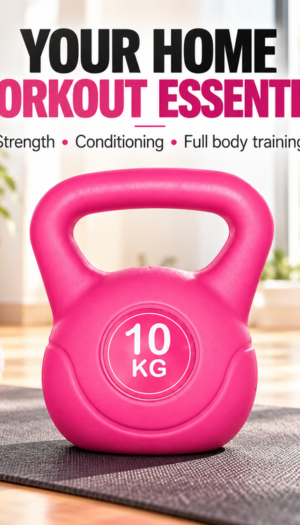 10KG Pink Vinyl Kettlebell for Home Gym Training
