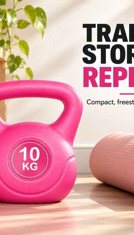 10KG Pink Vinyl Kettlebell for Home Gym Training