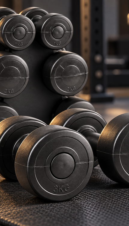 12kg Dumbbell Set with Stand – 1kg, 2kg & 3kg Pairs