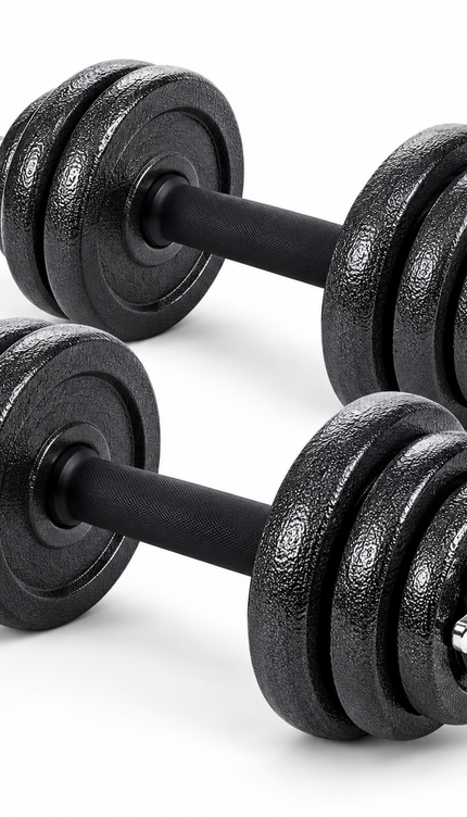15–50kg Cast Iron Adjustable Dumbbell & Barbell Set