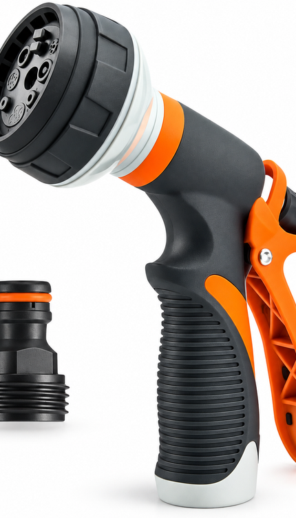 8-Pattern Garden Hose Spray Gun with Connectors
