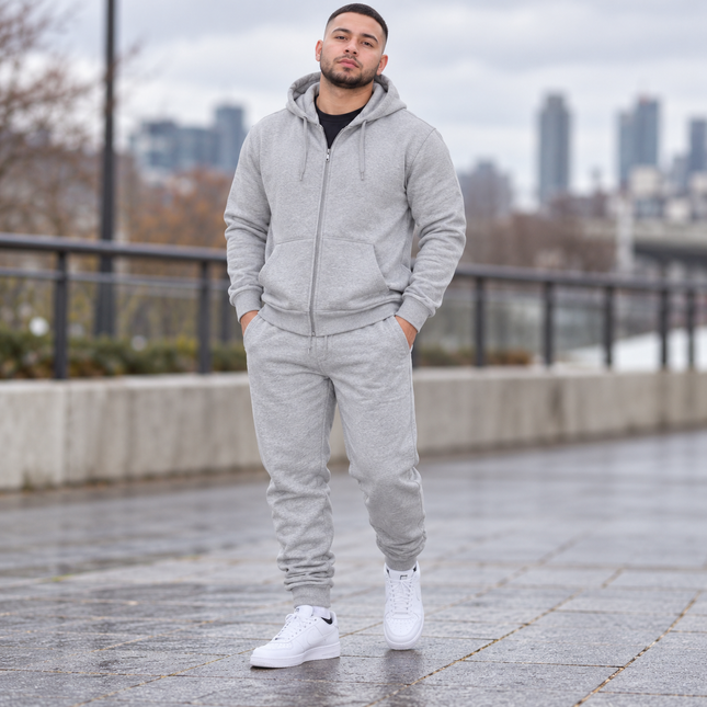 Men’s Tracksuit Set with Pullover or Zip-Up Hoodie