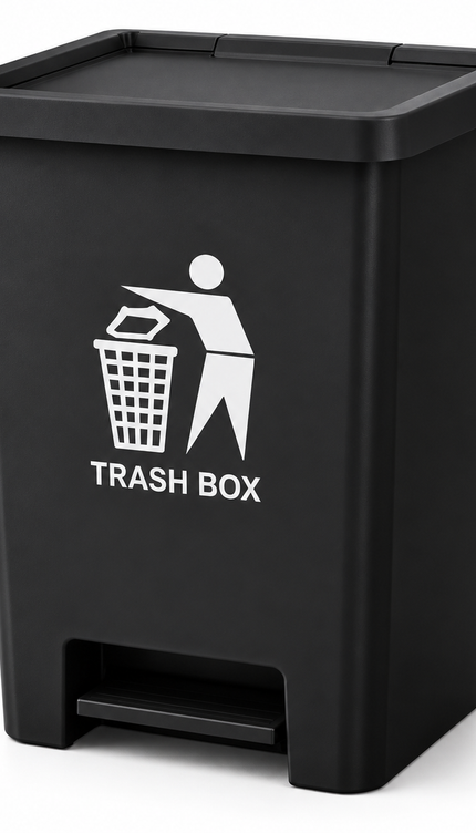 80L Large Plastic Pedal Bin – Black