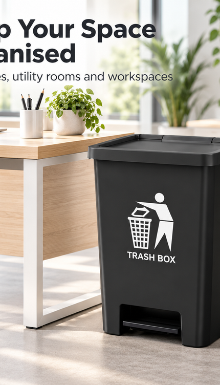 80L Large Plastic Pedal Bin – Black