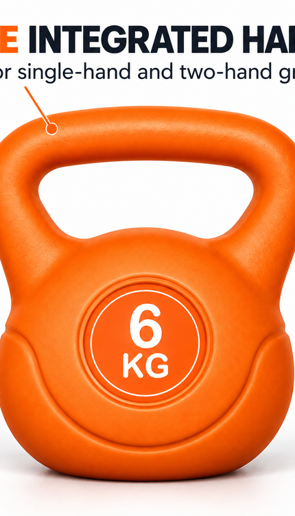 Orange Vinyl Coated Kettlebell – 2KG to 12KG