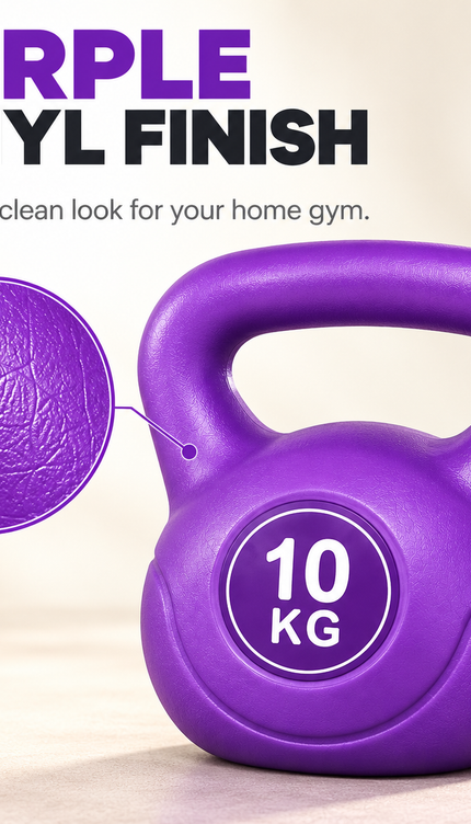 Purple Vinyl Coated Kettlebell – 2KG to 12KG