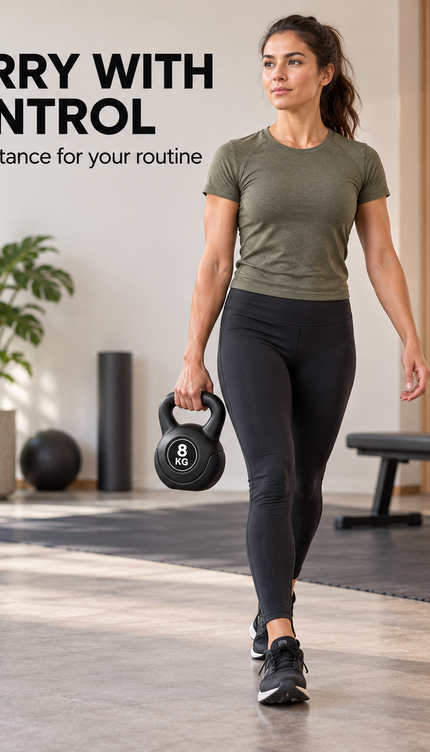 Black Vinyl Coated Kettlebell – 8KG