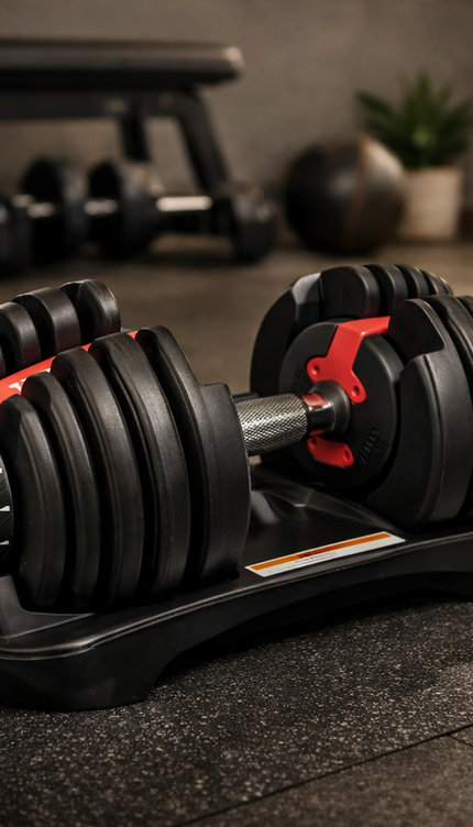 24kg Adjustable Quick Dial Dumbbell with Storage Tray