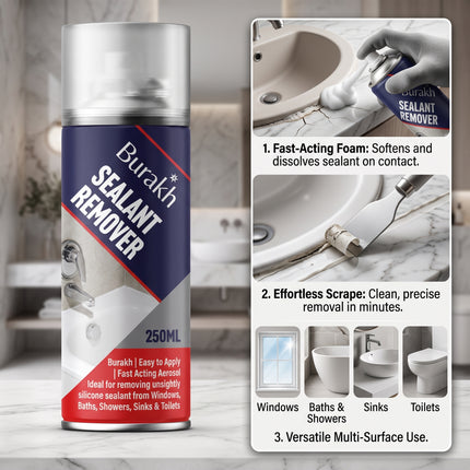 Sticker & Label Remover Aerosol Spray 250ml – Quick Drying & Easy Removal