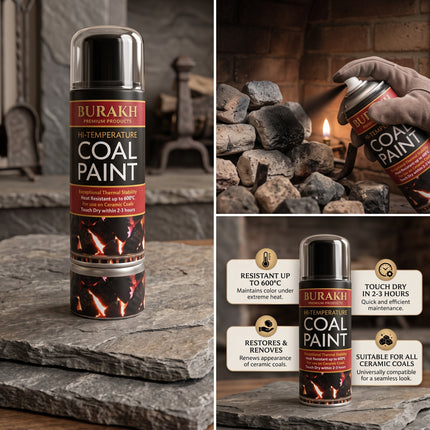 Black High Temperature Coal Spray Paint 400ml – Heat Resistant Up to 600°C
