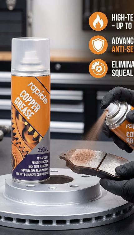 COPPER GREASE SPRAY 250ML RAPIDE PROTECTS LUBRICATES PREVENT SEIZURE SQUEAKS