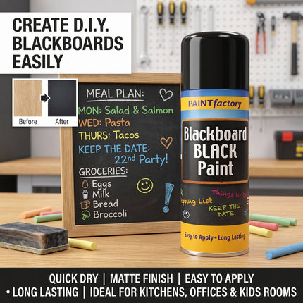 Blackboard Black Spray Paint Long Lasting Black Matt finish Spray Paint - 400ml