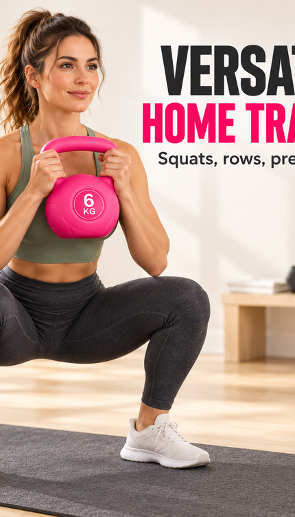 6KG Pink Vinyl Coated Kettlebell – Home Gym Strength Training