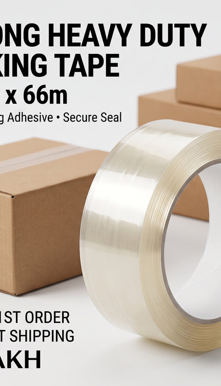 Strong Heavy Duty Parcel Packing Tape – 6 Rolls, 48mm × 66m