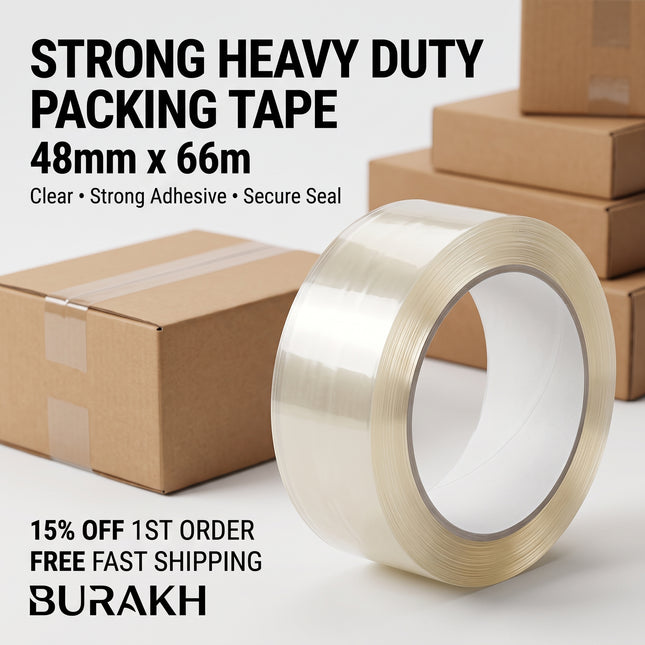 Parcel Tape 48mm x 66m 6 Rolls Strong Heavy Duty Adhesive Box Packing Tape