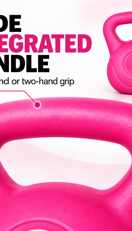 4KG Pink Vinyl Kettlebell for Home Gym Training