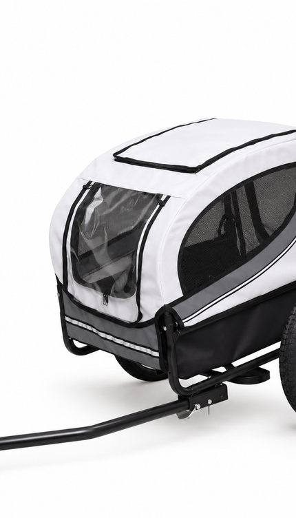 Folding Dog Bike Trailer & Pet Carrier with Safety Flag