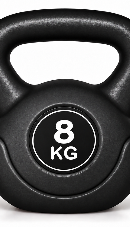 Black Vinyl Coated Kettlebell – 8KG