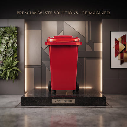 Recycling Wheelie Bin Dustbin Rubbish Waste Trash Kitchen Home Office 30L Red