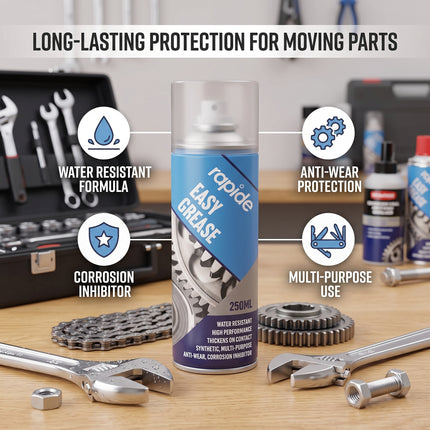 EASY GREASE SPRAY LUBRICANT SYNTHETIC OIL WATERPROOF RUST PROTECTION 250ML