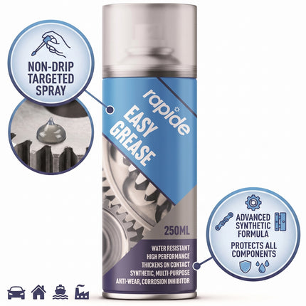 EASY GREASE SPRAY LUBRICANT SYNTHETIC OIL WATERPROOF RUST PROTECTION 250ML