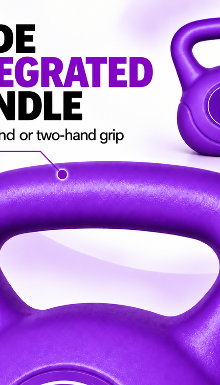Purple Vinyl Coated Kettlebell – 4KG