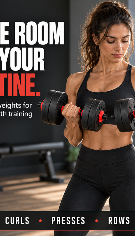 2-in-1 Adjustable Dumbbell & Barbell Weight Set 10–50kg