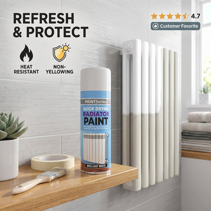 Cast Iron Radiator Spray Paint 400ml Aerosol Real Feel Effect Brilliant White
