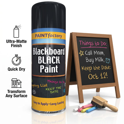 Blackboard Black Spray Paint Long Lasting Black Matt finish Spray Paint - 400ml