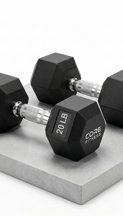 5KG Hex Dumbbell, Rubber Encased Hexagonal Hand Weight with Knurled Chrome-Plated Steel Handle for Home Gym Strength Training