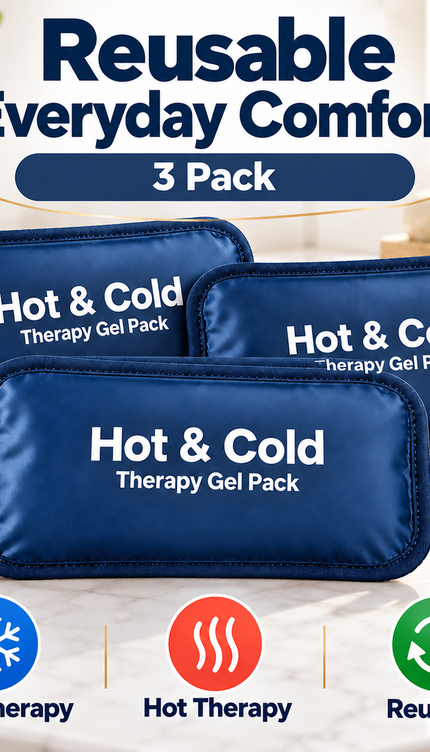 3 Pack Medium Reusable Hot & Cold Gel Packs Compress Shoulder Knee Back Elbow Ankle
