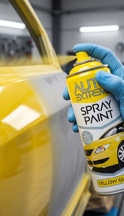 Auto Extreme Spray Paint 250ml Yellow Gloss – Aerosol Paint for Metal, Wood, Plastic, Glass, Bikes & Vans
