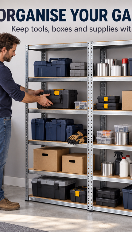 5 Tier Steel Garage Shelving – Silver, Pack of 3