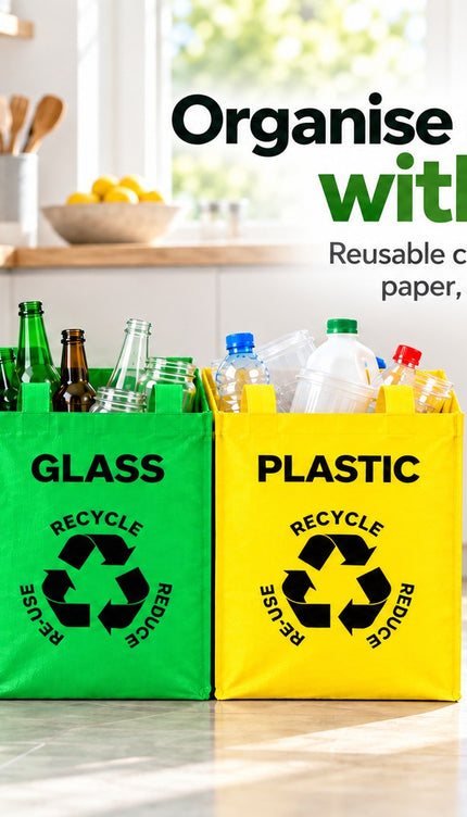 3-Compartment Reusable Recycling Bags