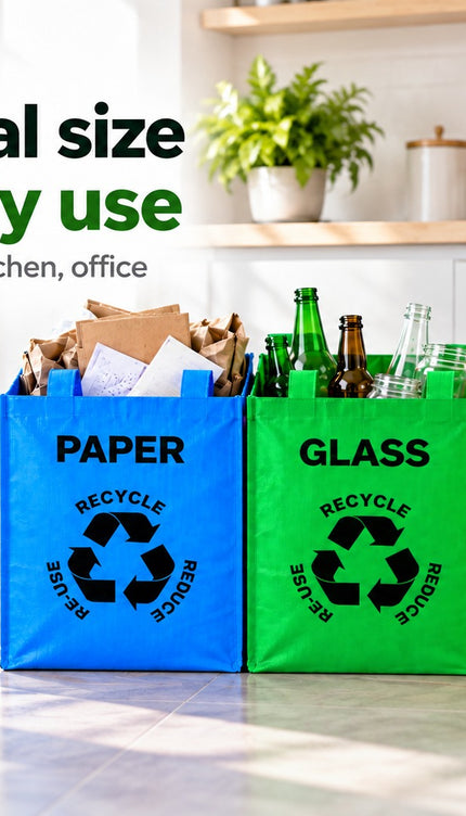 3-Compartment Reusable Recycling Bags