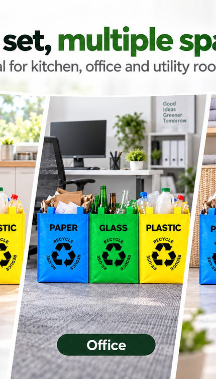 3-Compartment Reusable Recycling Bags