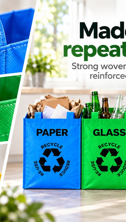 3-Compartment Reusable Recycling Bags
