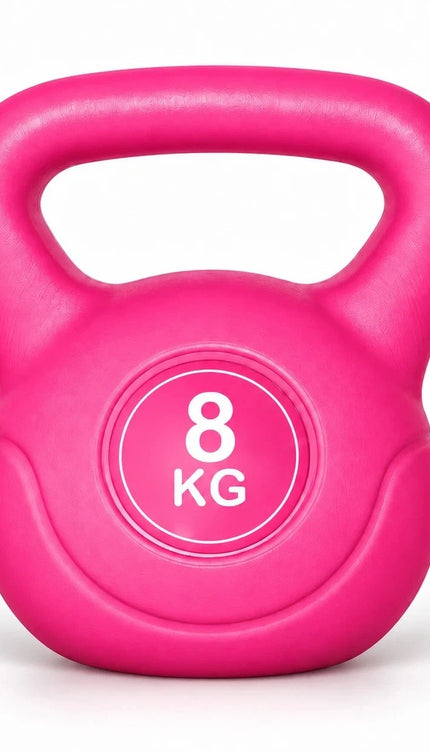 8KG Pink Vinyl Coated Kettlebell – Home Gym Strength Training