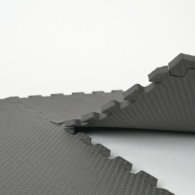 Black Interlocking EVA Gym Mats – 60 × 60cm, Pack of 20