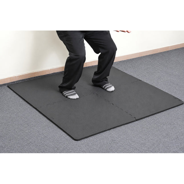 Black Interlocking Exercise Mats – 24 Pack, 60×60cm