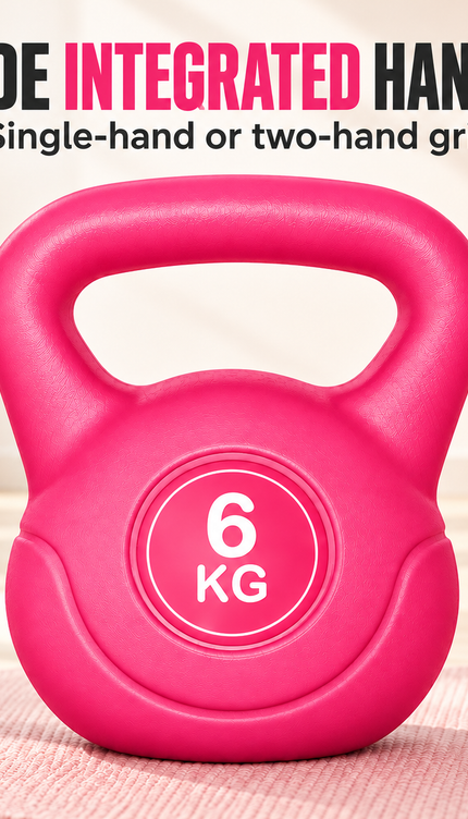 6KG Pink Vinyl Coated Kettlebell – Home Gym Strength Training