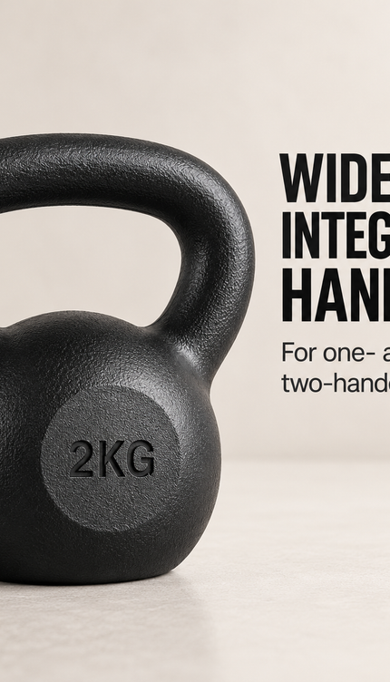 Kettlebell Weights 2KG Black Vinyl Coated Cement