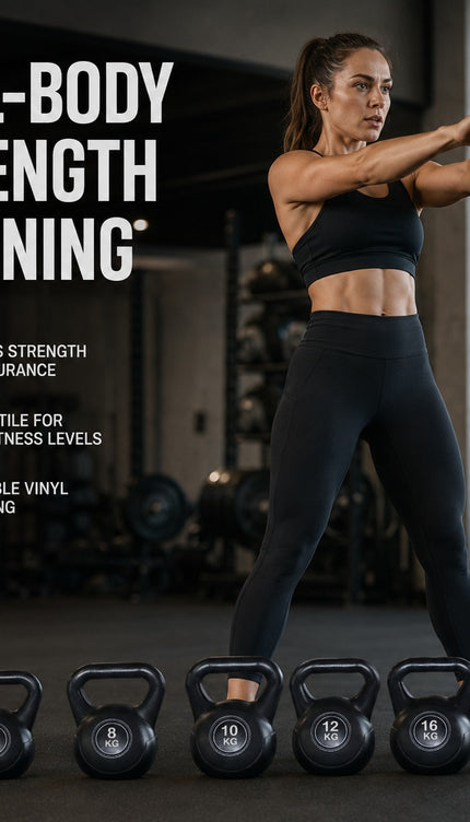 Vinyl Coated Cement Kettlebell Weight for Home Gym Strength Training Exercise Workout, 4KG-20KG Options
