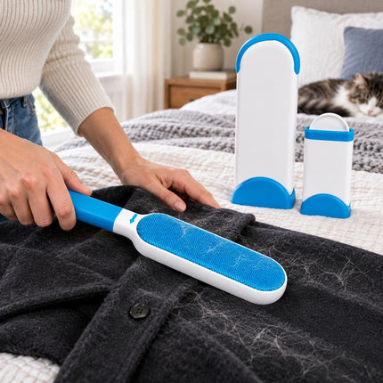 Reusable Pet Hair Remover Brush Set Dog Cat Fur Lint Roller Cleaner for Sofa Clothes Car Seats Furniture & Bedding