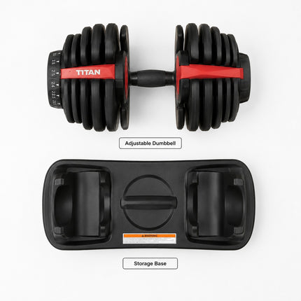Adjustable Quick Dial Dumbbell 24kg, Selectable Weight Training Dumbbell for Home Gym, Space-Saving Strength Exercise Equipment for Men and Women