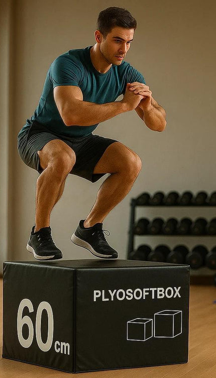Plyometric Jumping Box Black 60cm Soft Foam Stackable Plyo Box Exercise Training Fitness Gym Equipment for Home Crossfit Strength Conditioning Jump Training Safe Durable Design